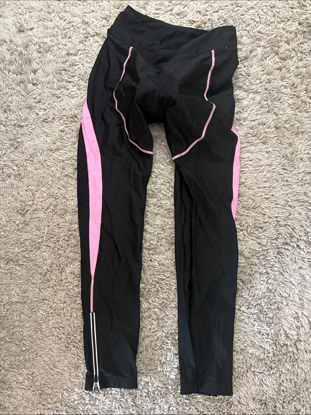 Spoear Women's Black Biker Leggings with Pink Accents